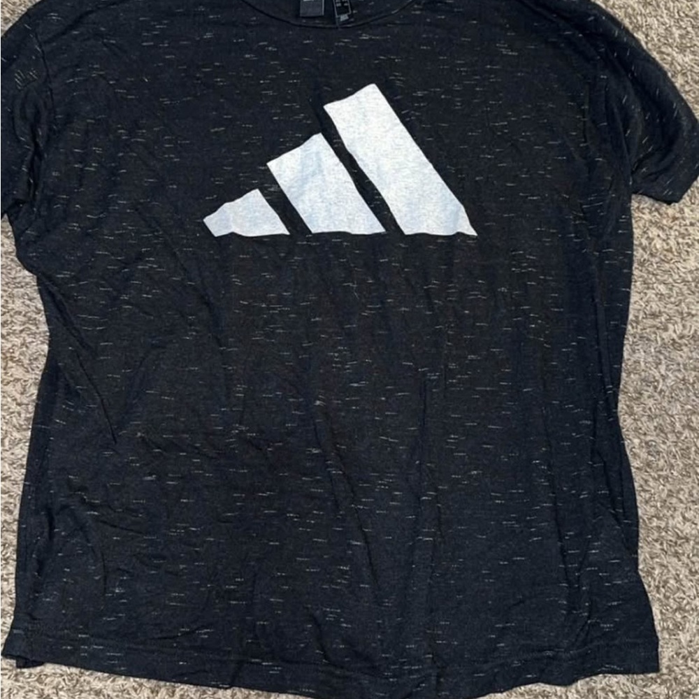 Adidas Black T-Shirt with White Logo